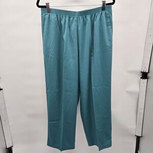 Alfred Dunner Pull On Pants Proportioned Short Comfort Waist Aqua Sz 18W NWT